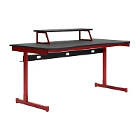 Signature Design by Ashley Lynxtyn 63" Home Office Desk with Headset Hanger and Raised Monitor Stand