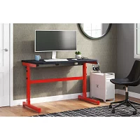 Signature Design by Ashley Lynxtyn Melamine 48" Adjustable Height Home Office Desk with Headset Hanger