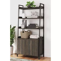 Signature Design by Ashley Zendex 72" Bookcase with 3 Shelves and Cabinet