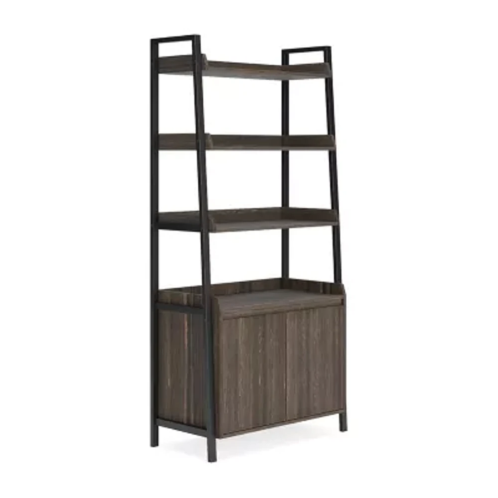 Signature Design by Ashley Zendex 72" Bookcase with 3 Shelves and Cabinet