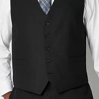 Shaquille O'Neal XLG Big and Tall Black Mens Stretch Fabric Classic Fit Suit Vest