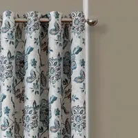 Elrene Home Fashions Sorrento Floral Blackout Grommet Top Single Curtain Panel