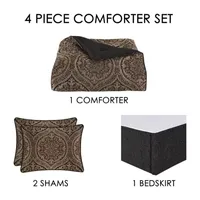 Queen Street Monaco 4-pc. Damask + Scroll Comforter Set