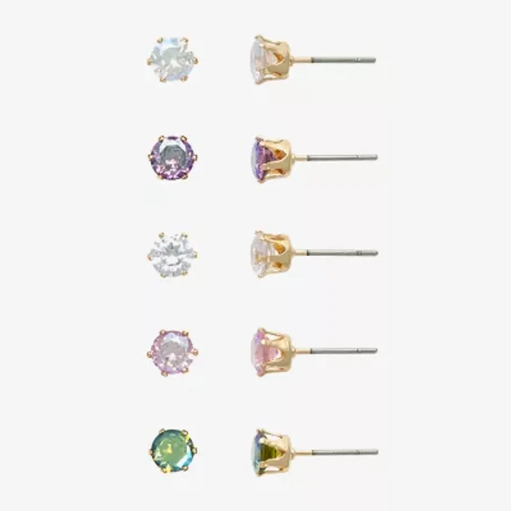 Mixit Gold Tone Stud 5 Pair Earring Set