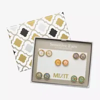 Mixit Hypoallergenic Gold Tone Stud 5 Pair Round Earring Set
