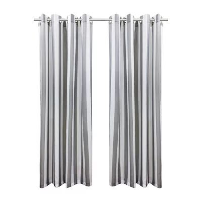 Seascapes Stripe Light-Filtering Grommet Top Set of 2 Outdoor Curtain Panel