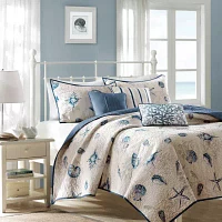 Madison Park Nantucket Coastal Quilt Set With Throw Pillows