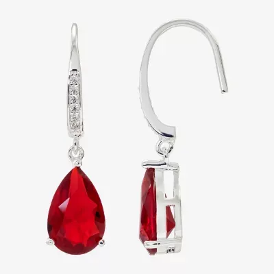 Sparkle Allure Crystal Pure Silver Over Brass Pear Drop Earrings