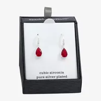 Sparkle Allure Crystal Pure Silver Over Brass Pear Drop Earrings