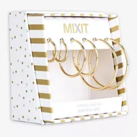 Mixit Hypoallergenic Gold Tone Hoop Pair Earring Set