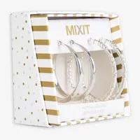 Mixit Hypoallergenic Silver Tone Hoop Pair Earring Set