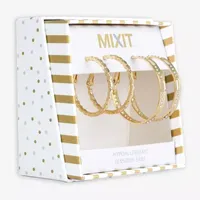 Mixit Hypoallergenic Gold Tone Hoop 2 Pair Earring Set