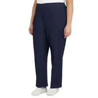 Alfred Dunner Lake Placid Womens Mid Rise Straight Pull-On Pants