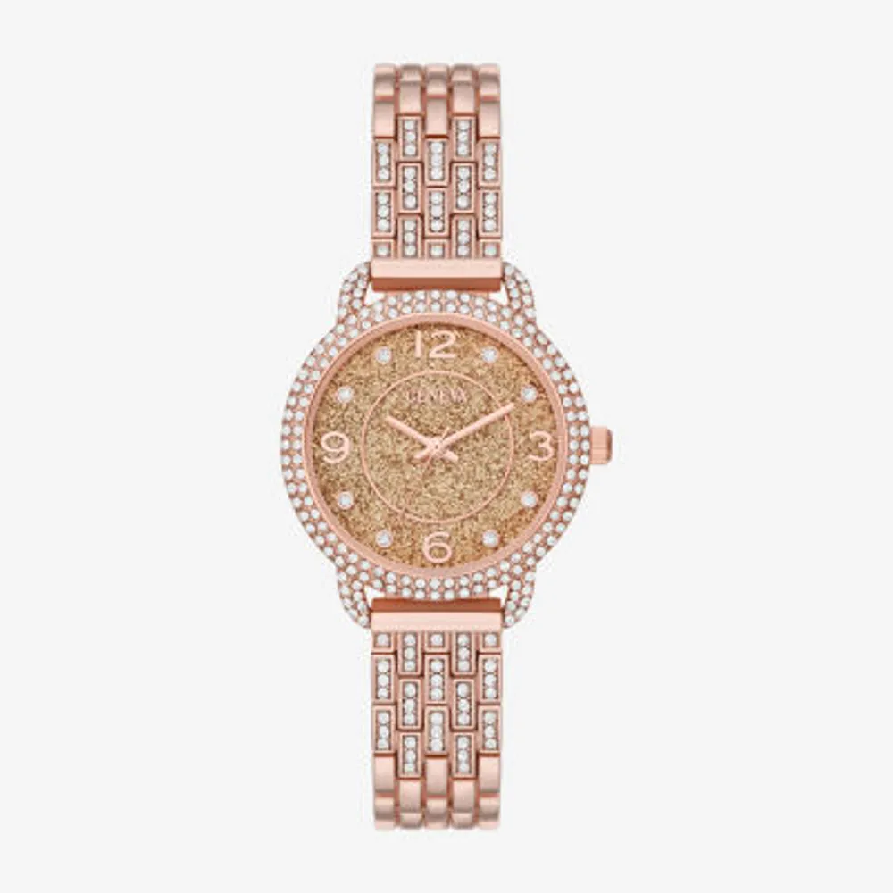 Geneva Geneva Ladies Womens Crystal Accent Rose Goldtone Bracelet Watch Fmdjm267