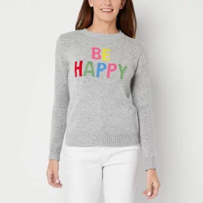 St. John's Bay Tall Womens Crew Neck Long Sleeve Pullover Sweater