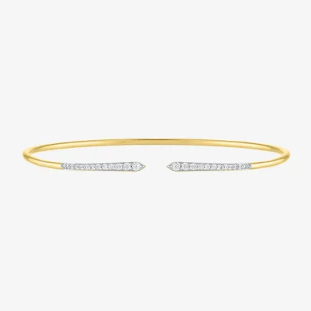 Diamond Addiction Womens 1/4 CT. T.W. White Sterling Silver or 14K Gold Over Cuff Bracelet