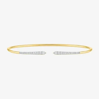 Diamond Addiction Womens 1/4 CT. T.W. White Sterling Silver or 14K Gold Over Cuff Bracelet