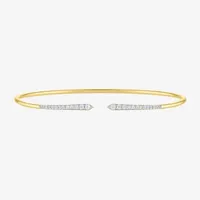 Diamond Addiction Womens 1/4 CT. T.W. White Sterling Silver or 14K Gold Over Cuff Bracelet