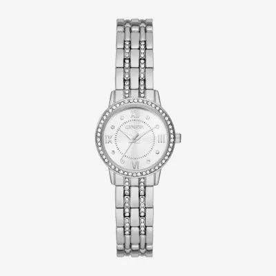 Geneva Ladies Womens Crystal Accent Silver Tone Bracelet Watch Fmdjm270