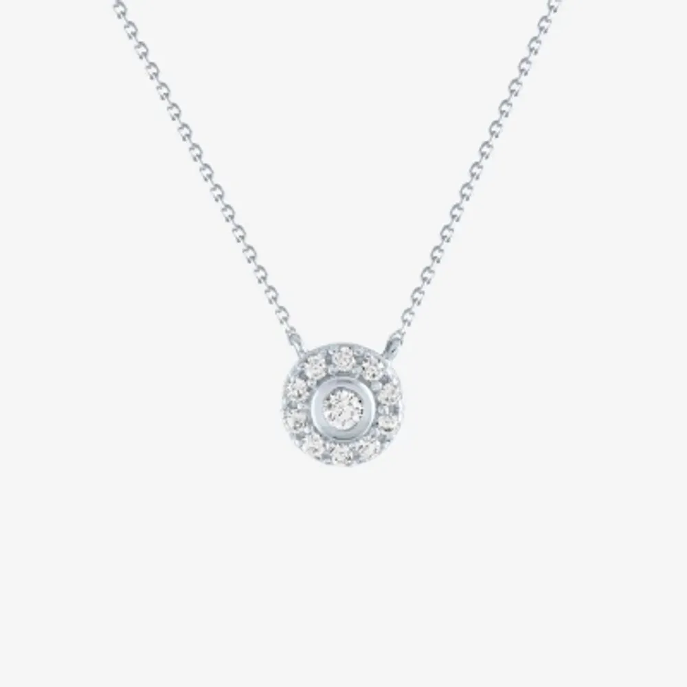 (G-H / SI2-I1) Diamond Addiction Womens 1/10 CT. T.W. Lab Grown White Round Pendant Necklace