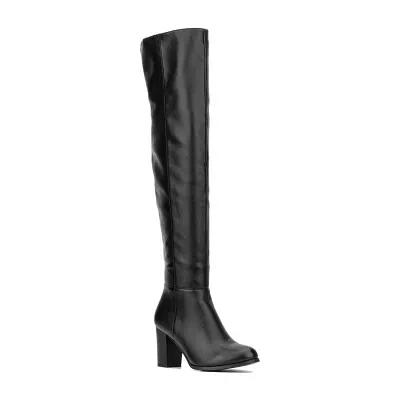 New York & Company Womens Amory Stacked Heel Over the Knee Boots