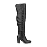 New York & Company Womens Amory Stacked Heel Over the Knee Boots