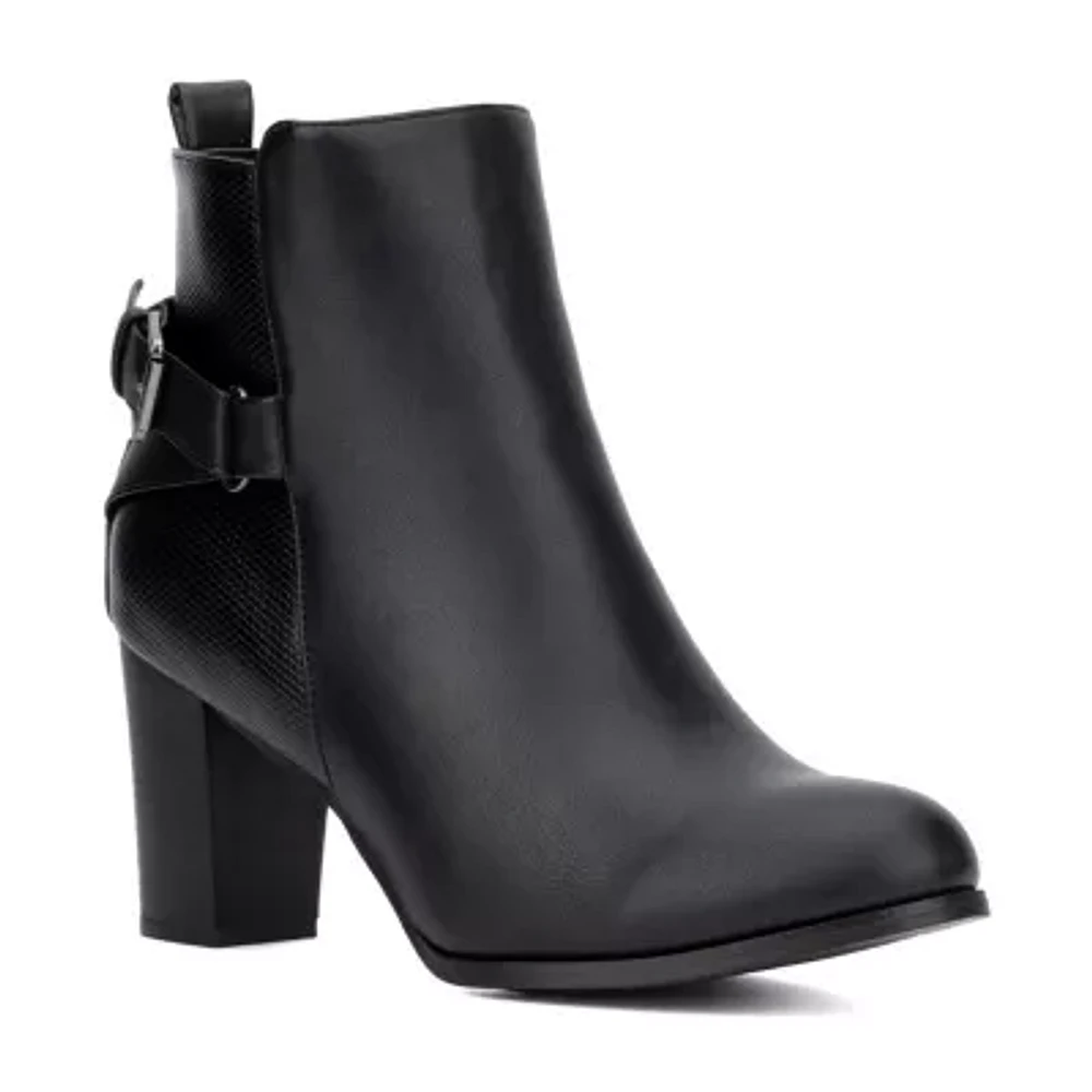 New York & Company Womens Andra Stacked Heel Booties