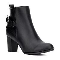 New York & Company Womens Andra Stacked Heel Booties