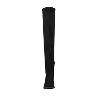 New York & Company Womens Rana Stacked Heel Over the Knee Boots