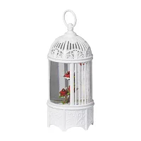 Roman 10.2" Led Birdcage Cardinal Lighted Christmas Tabletop Decor