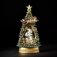 Roman "13.5"" Led Village Tree & Church" Lighted Christmas Tabletop Decor