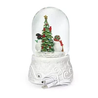 Roman 8" Led Dome Snowmen & Tree Lighted Christmas Tabletop Decor