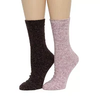 Luxury Cozy Waffle 2 Pair Crew Socks Womens