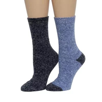 Luxury Cozy Texture 2 Pair Crew Socks Womens