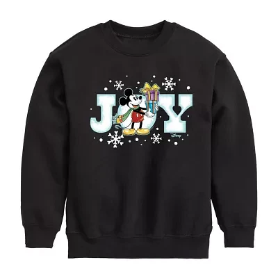 Disney Collection Little & Big Boys Crew Neck Long Sleeve Mickey Mouse Sweatshirt