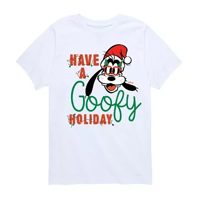 Disney Collection Little & Big Boys Crew Neck Short Sleeve Goofy Graphic T-Shirt