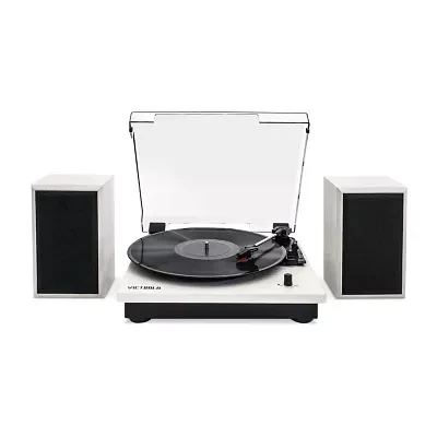 Victrola Montauk Bluetooth Record Player With 3 Speed And Bookshelf Turntable