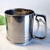 Design Imports Stainless Steel 5-Cup Triple Mesh Flour Sifter