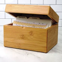 Design Imports Bamboo Recipe Box