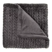 Loom + Forge Chevron  Faux Mink Throw