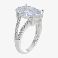 Sparkle Allure Cubic Zirconia Pure Silver Over Brass Oval Engagement Ring
