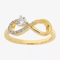 Sparkle Allure Cubic Zirconia 14K Gold Over Brass Infinity Band