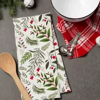 Design Imports Boughs Of Holly 2-pc. Dish Cloths