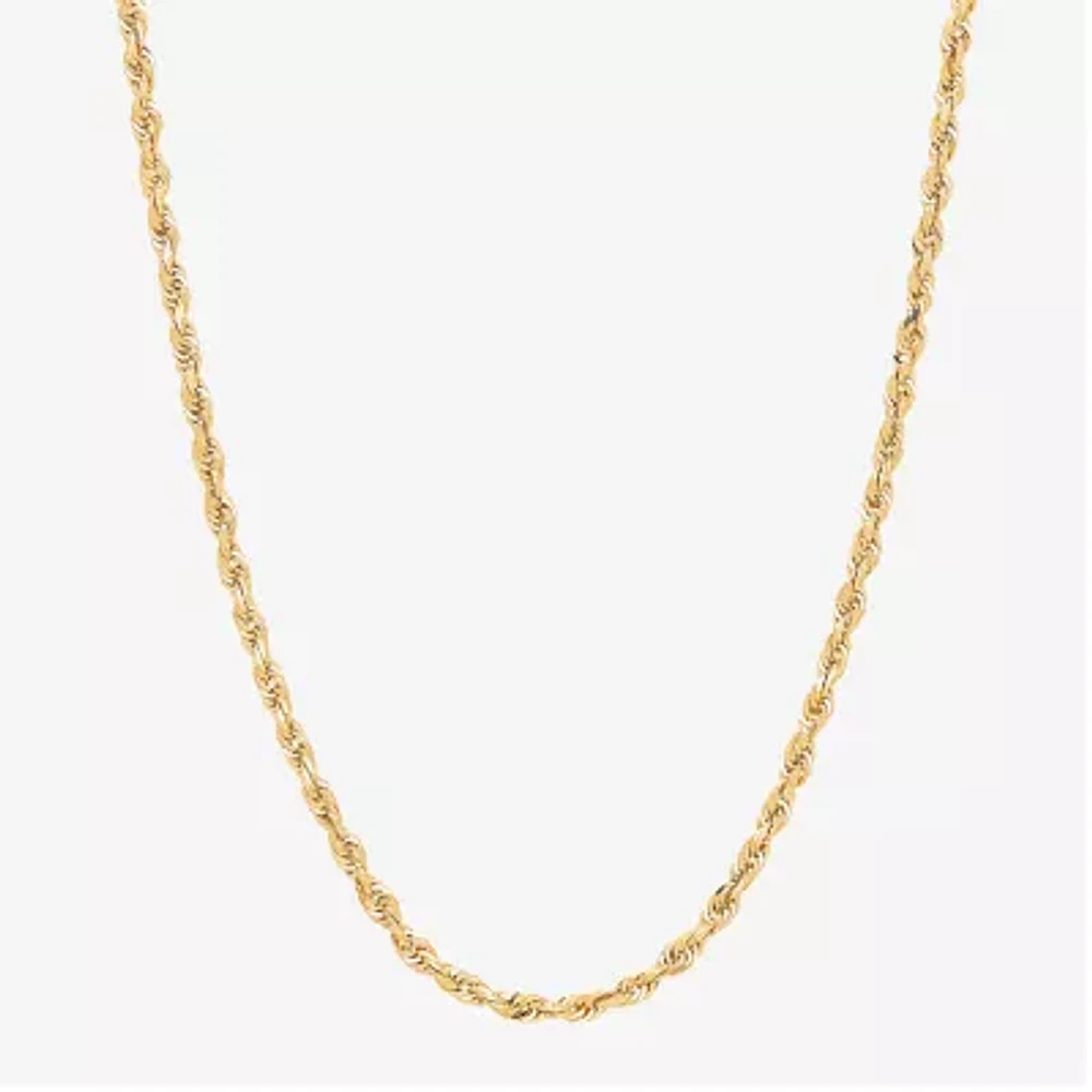 10K Gold 20 Inch Solid Rope Chain Necklace