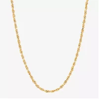 10K Gold 20 Inch Solid Rope Chain Necklace