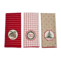 Design Imports Noel Embellished 3-pc. Dish Cloths