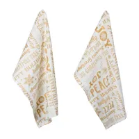 Design Imports Gold Christmas 2-pc. Dish Cloths