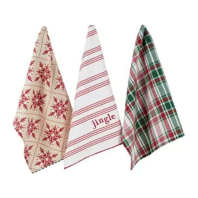 Design Imports Jingle 3-pc. Dish Cloths