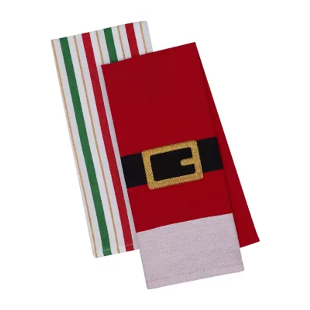 Design Imports Santa Belt 2-pc. Dish Cloths