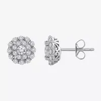 Diamond Blossom 1 CT. T.W. Mined White Diamond 10K White Gold 9.6mm Stud Earrings